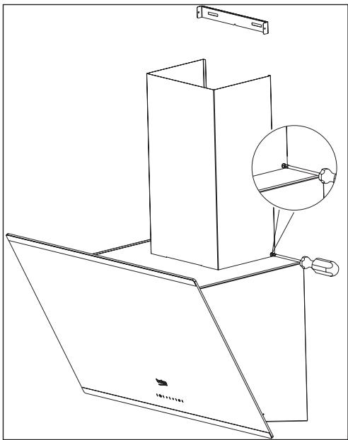 BEKO HCA93640BH - HCI91845 - Installation du conduit de cheminée de la hotte - 1