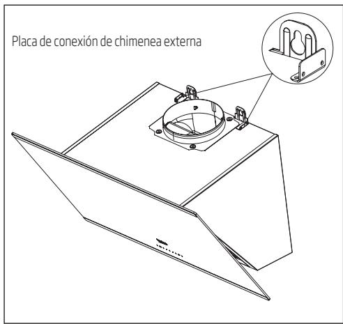 Placa de conexión de chimenea externa