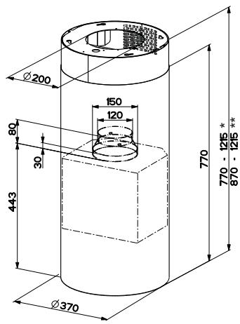 FABER RONDA 370 - 613709 - Encombrement - 1