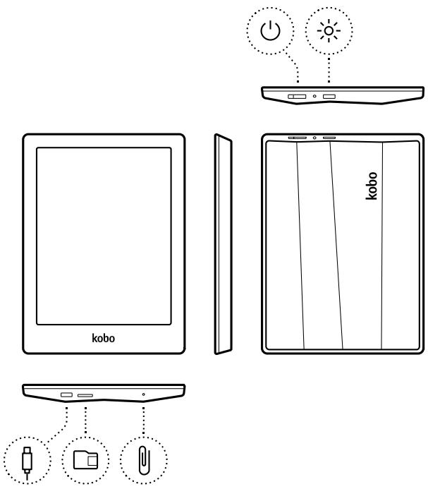 KOBO AURA HD - Anatomie de votre liseuse Kobo - 1