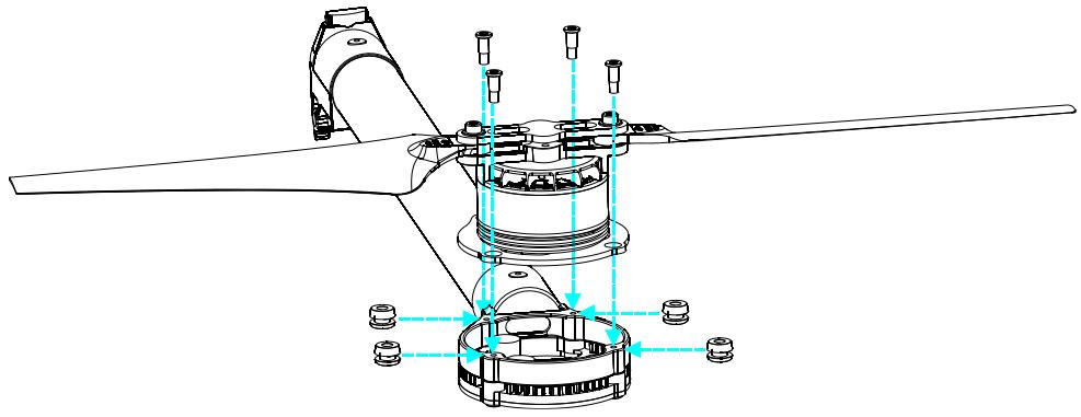 DJI SPREADING WINGS S1000+ ARF - SPREADING WINGS S900 RTF - Assembling Motor Vibration Absorbers - 1
