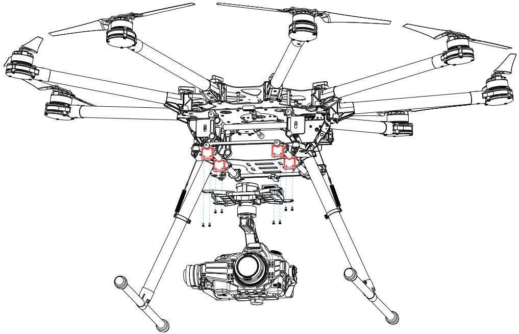DJI SPREADING WINGS S1000+ ARF - SPREADING WINGS S900 RTF - Mounting the Gimbal - 2