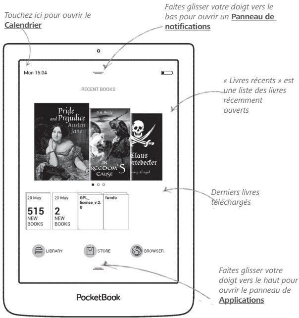 POCKETBOOK SENSE EBOOK 6 - Gestion de l'appareil - 1