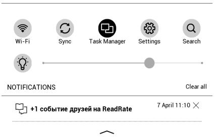 POCKETBOOK SENSE EBOOK 6 - Panneau de notifications - 1