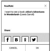 POCKETBOOK SENSE EBOOK 6 - Statut de lecture et note du livre - 2