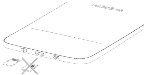 POCKETBOOK SENSE EBOOK 6 - Insérer une CARTE MICRO SD - 1
