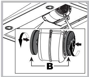 INDESIT IHVP 64 LLK  -  IHVP 6.4 LL K - Substituição do filtró de carvas (B) - 1