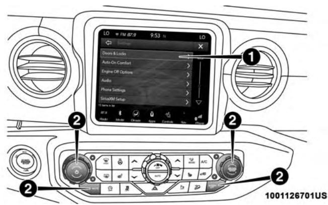 JEEP WRANGLER - Customer Programmable Features — Uconnect 4/4C NAV Settings - 1