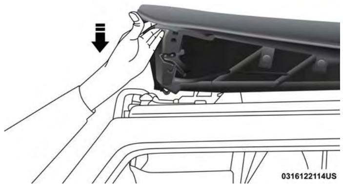 JEEP WRANGLER - Raising The Soft Top From The Fully Lowered Position - 4