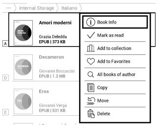 POCKETBOOK BASIC 3 - Menu contextuel... - 1