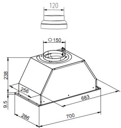 AIRLUX AHF 571 BK  -  AHF 571 IX -   -   -   -   -   -   -  AHF571BK - DIMENSOES - 2