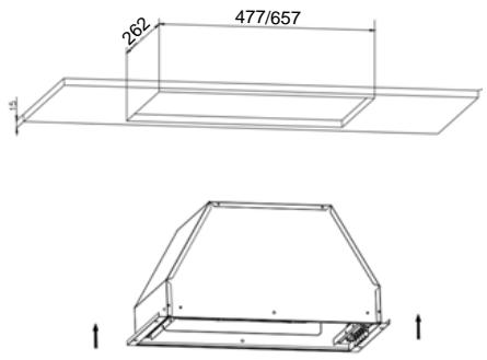 AIRLUX AHF 571 BK  -  AHF 571 IX -   -   -   -   -   -   -  AHF571BK - Instalacao por baixo de uma unidade de parede - 1