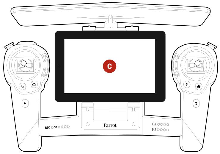 PARROT BEBOP 2 WITH SKYCONTROLLER RTF - BEBOP DRONE RTF - BEBOP DRONE WITH SKYCONTROLLER RTF - BEBOP-PRO 3D MODELING RTF - Installing a smartphone - 3