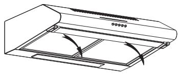 BRANDT BHC9602X - - CHANGING AND CLEANING THE ANTI-GREASE FILTERS - 1