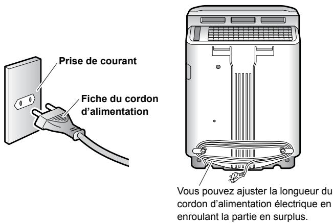 DAIKIN STREAMER AIR MC70L VM - ■ Insérez la fiche du cordon d'alimentation dans une prise de courant électrique. - 1