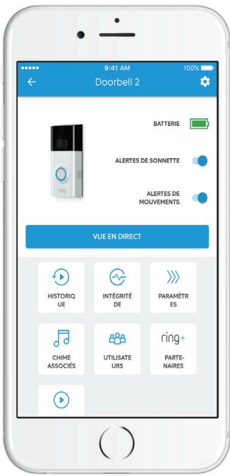 RING DOORBELL V2 - Après avoir configuré votre ring doorbell dans l'application, sélectionnez-la - 1