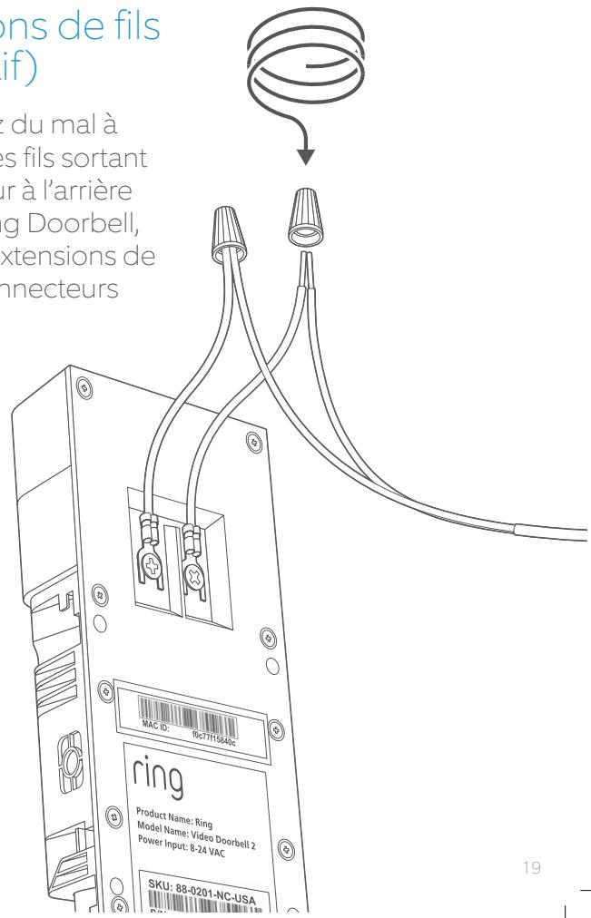RING DOORBELL V2 - Fixez les extensions de fils (facultatif) - 1