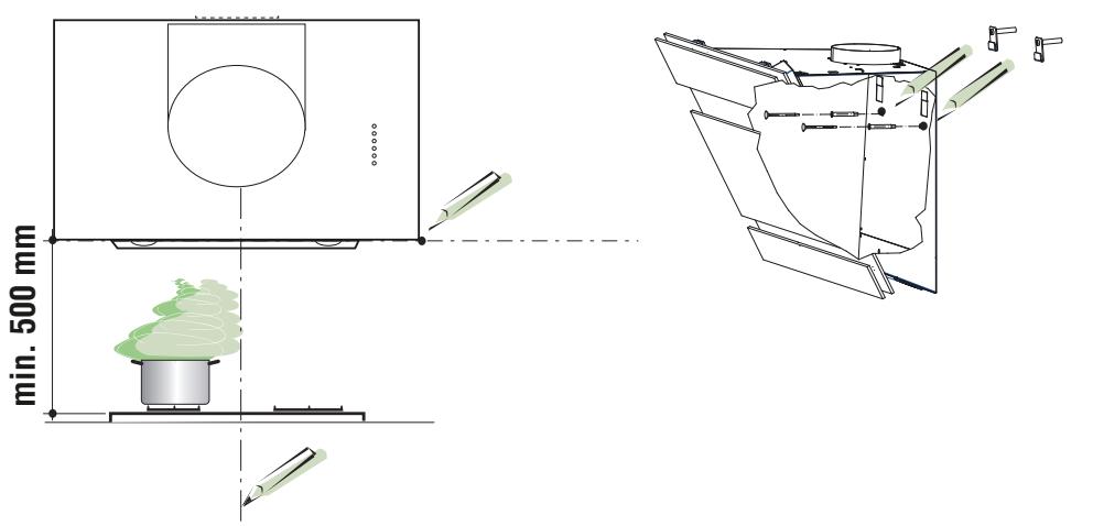 AIRLUX AHWE87BK - Foratura Parete e Fissaggio Staffe - 1