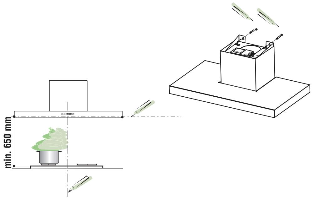 AIRLUX AHWE87BK - Foratura Parete e Fissaggio Staffe - 2