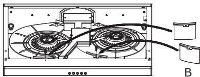 AIRLUX AHC65BK - En fonction du type d'installation choisi, il sera nécessaire ou non de changer la ou les lamelle(s) d'évacuation d'air. - 6
