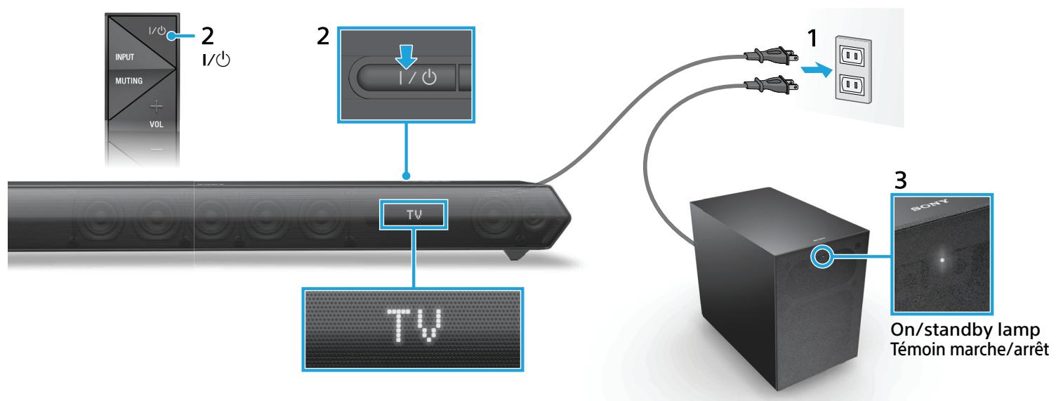 SONY HT-ST5000 - Turning on the system / Mise sous tension du système - 1