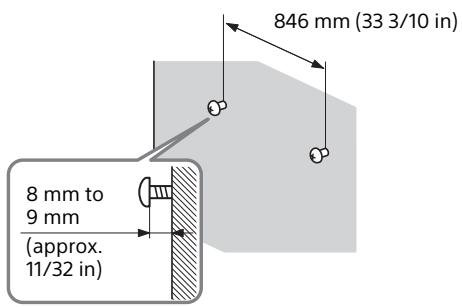 SONY HT-ST5000 - Fasten the screws to two studs in the wall. - 1