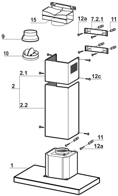 AIRLUX AHB1280IX - Encombrement - 2