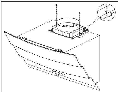 BEKO HCA62541W - Installatie van de afzuigkap gegen de wand - 2
