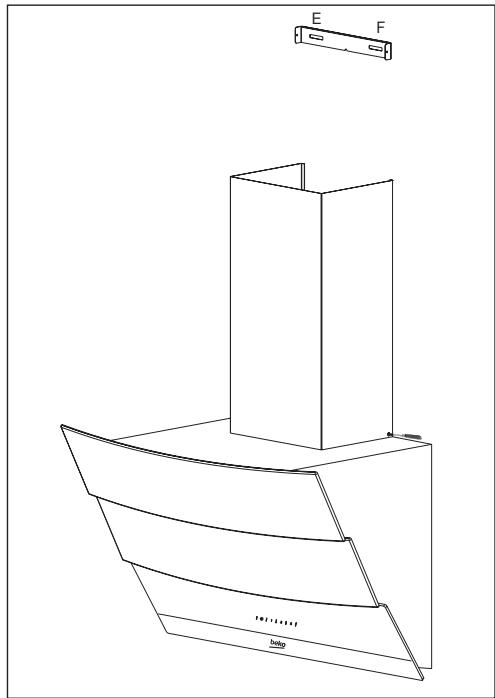 BEKO HCA62541W - Montaggio del tubo della cappa - 1