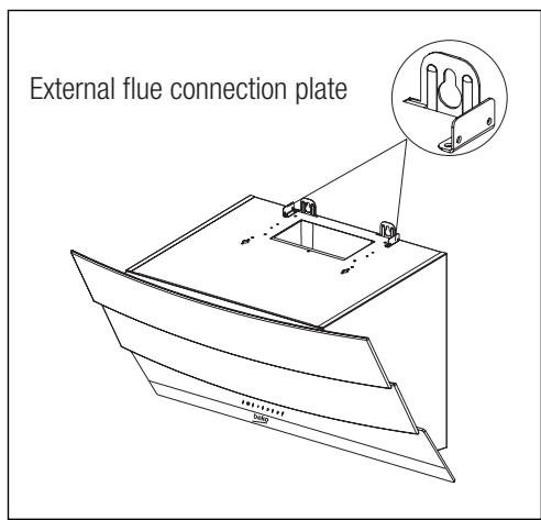 BEKO HCA62541W - Installing the hood onto the wall - 2