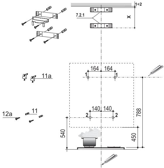 FABER COCKTAIL - Perçage de la paroi et fixation des supports - 1