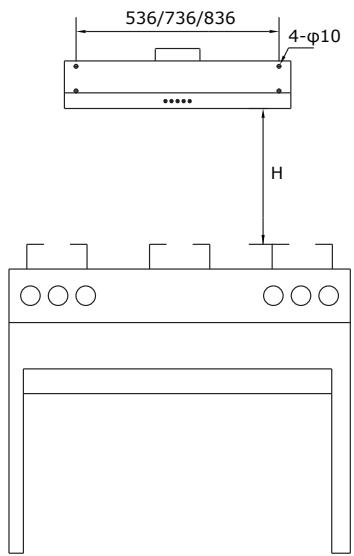 AIRLUX AHC640BK - B) Fixing to the kitchen cupboard - 2