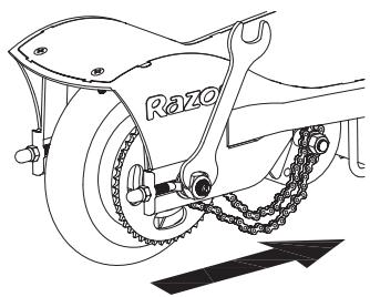 RAZOR E100 GLOW - Sustitución del neumático trasero y la capena - 3