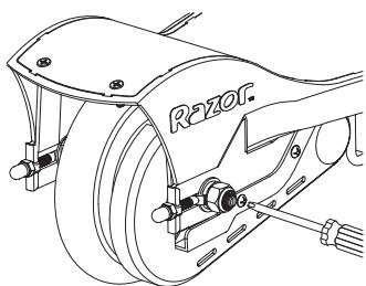RAZOR E100 GLOW - Quitar la rueda. - 5