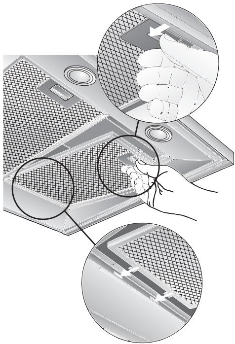 BOSCH DWW096651 - Aus- und Einbau den Metall-Fettfilter: - 1