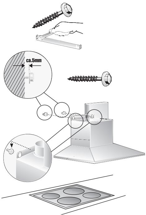 BOSCH DWW096651 - Length of the connecting cable: 1.30m If it is necessary to wire the extractor hood directly into the mains: - 3