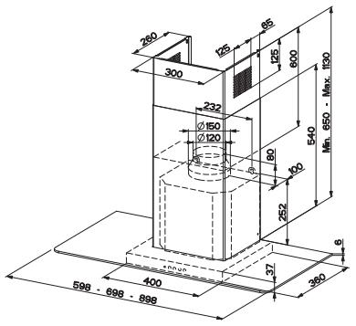 FRANKE FLI625 - Wymiary - 1