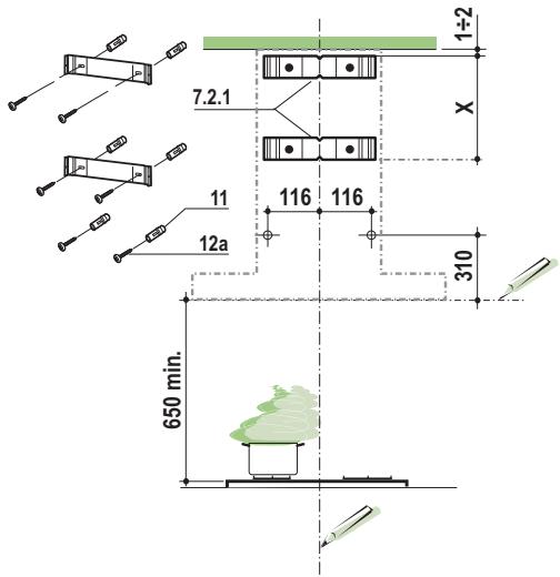 FRANKE FGC625XS - Găurirea Peretelui și Fixarea Suporturilor - 1