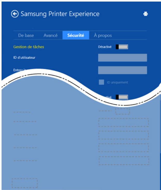 SAMSUNG XPRESS C483W - Onglet sécurité - 2