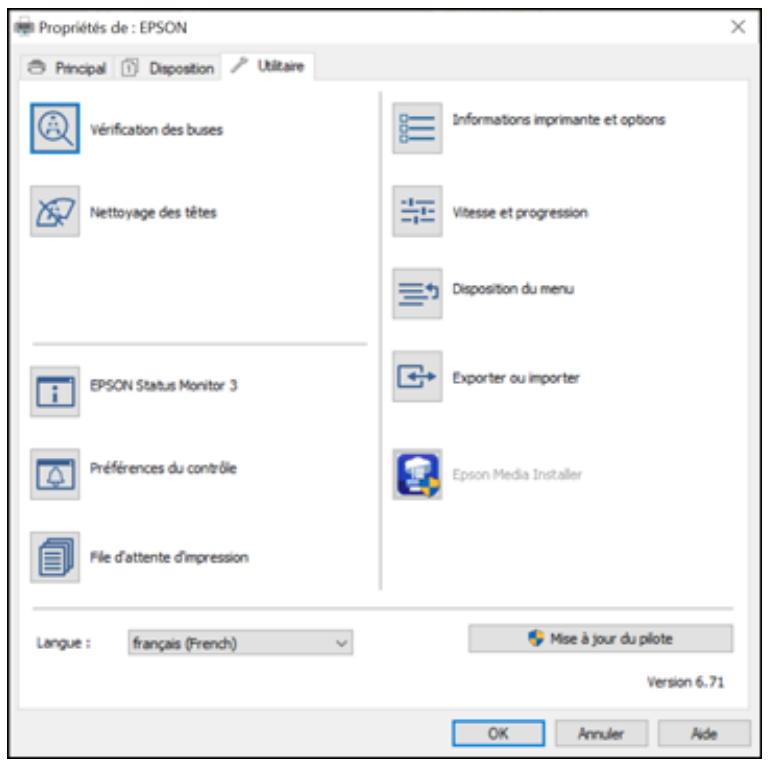 EPSON SC-P700 - Sélection des paramètres additionnels - Windows - 1