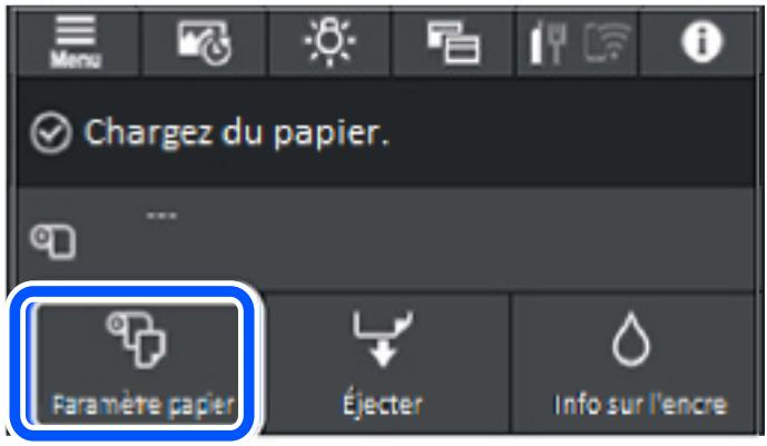 EPSON SC-P700 - Sélection des paramètres papier pour chaque source - Panneau de commande - 1