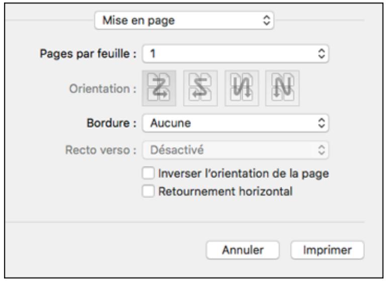 EPSON SC-P700 - Sélection des options de mise en page - Mac - 1