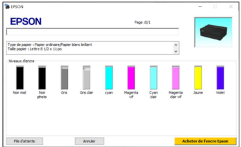 EPSON SC-P700 - Vérification de l'etat de l'impression - Windows - 1