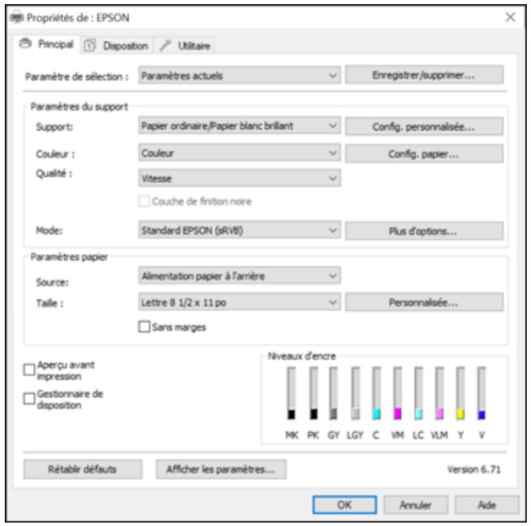 EPSON SC-P700 - Utilisation du Gestionnaire de disposition - Windows - 10