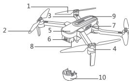 HUBSAN ZINO PRO FPV - Desglose de los componentes de la aeronave - 1