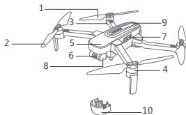 HUBSAN ZINO PRO FPV - Aircraft Component Breakdown - 1
