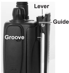MIDLAND ALAN HP 450-2A - Fixing/removing the optional belt clip - 1