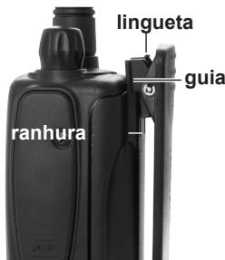 MIDLAND ALAN HP 450-2A - Fixação/remoção do clip optional para cinto - 1