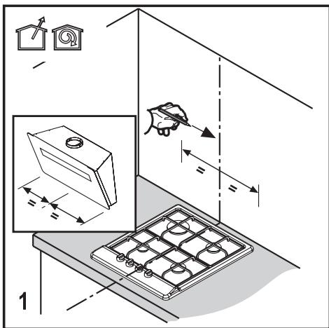 BEKO HCA92741B - Przygotowanie do montaquo okapu na scianie - 1