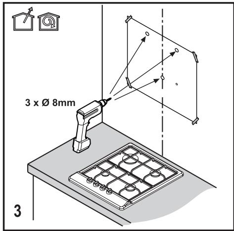 BEKO HCA92741B - Preparazione del gruppo della cappa sulla parete - 3